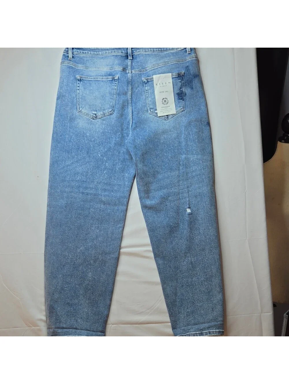 NWT Risen Star Shadow Mid Rise Boyfriend Jeans 2XL PGA21091X Distressed Plus